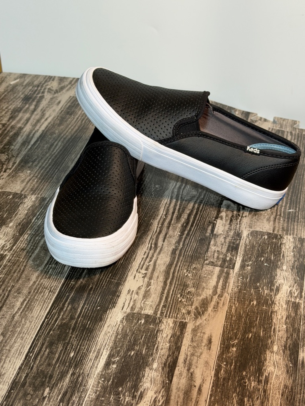 Keds Women's Black Slip-On Perforated Sneakers